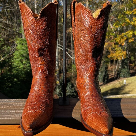 Stallion Goblin Majestic Full Nile Croc. Center Cut w/Tooled Overlays size 11D main image 5